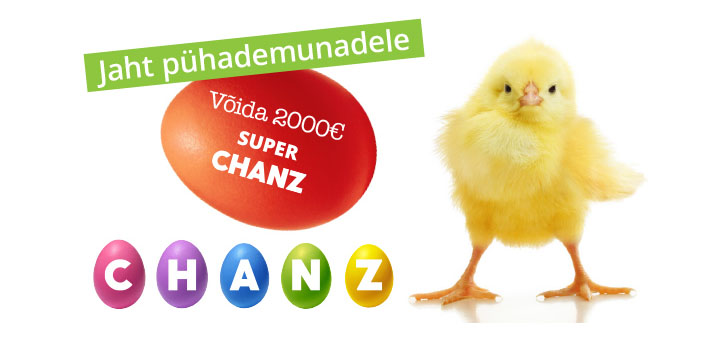 Chanz munapühade loos - võida 2000 eurot ja tasuta spinnid
