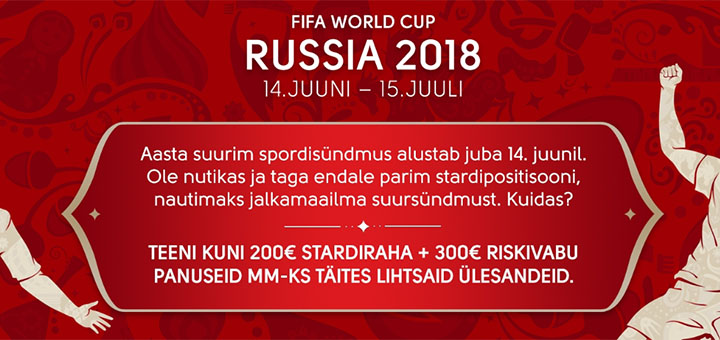 Jalgpalli MM 2018 pakkumistekalender OlyBet spordiennustuses