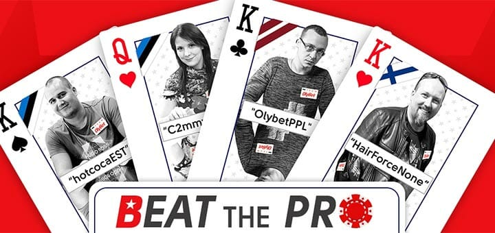 OlyBet Beat the Pro pokkeriturniir - igal kolmapäeval kuni €400 väärtuses esindusmängijate pearahasid