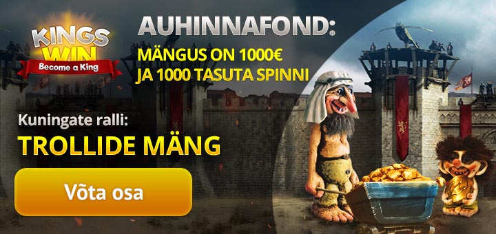 Kingswin kasiino Trollide Mäng slotiturniir - auhinnafondis 1000 eurot + tasuta spinnid