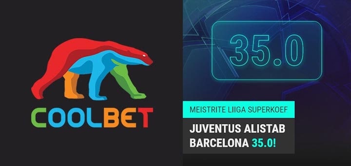 Coolbet Meistrite Liiga superkoefitsient (Juventus vs FC Barcelona)