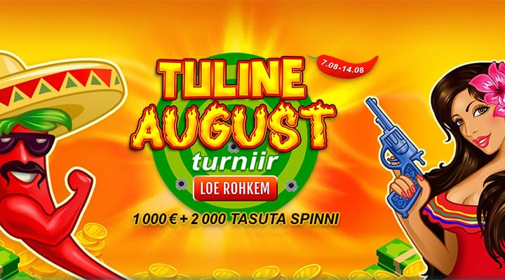 Vürtsikas augusti turniir GrandX kasiinos - auhinnafondis €1000 + 2000 tasuta spinni