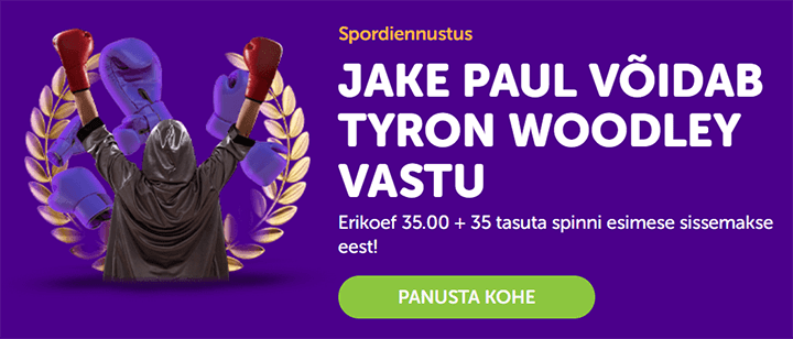 Panusta Jake Paul võidule superkoefitsiendiga 35.00