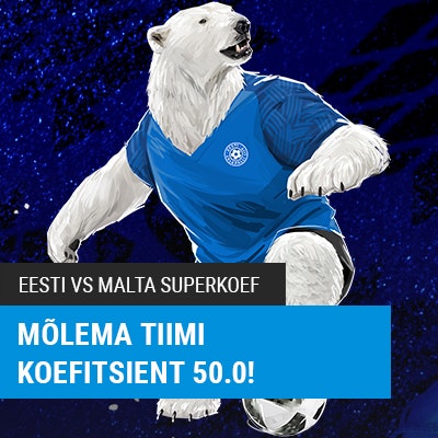 Panusta Eesti vs Malta mängule superkoefitsiendiga 50.00