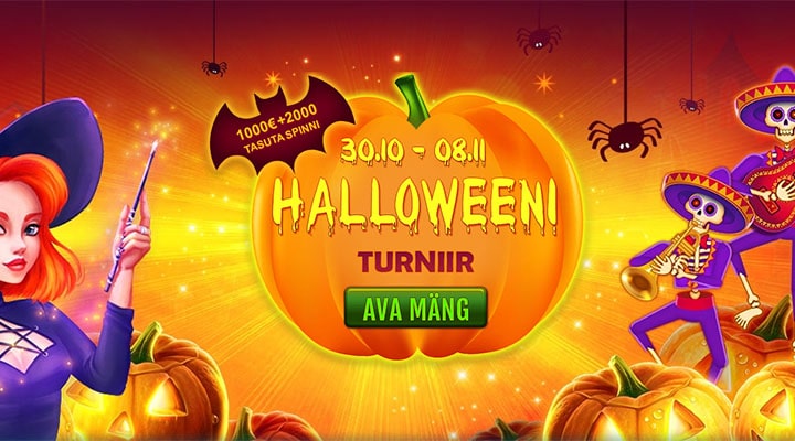 Halloween 2023 slotiturniir GrandX kasiinos - auhinnafondis €1000 + 2000 tasuta spinni