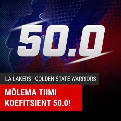 Panusta Lakers vs Warriors NBA mängule superkoefitsiendiga 50.00