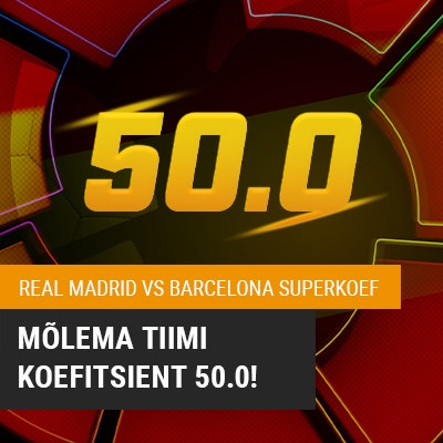 Panusta Real Madrid vs Barcelona mängule superkoefitsiendiga 50.00