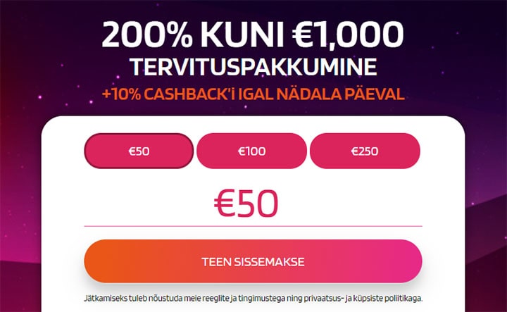 Tee HappySpins kasiinos sissemakse ja aktiveeri €1000 pärisraha boonus